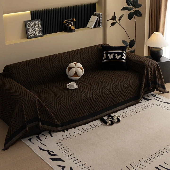 Skanto | Chevron Herringbone Frynse Sofa Deksel