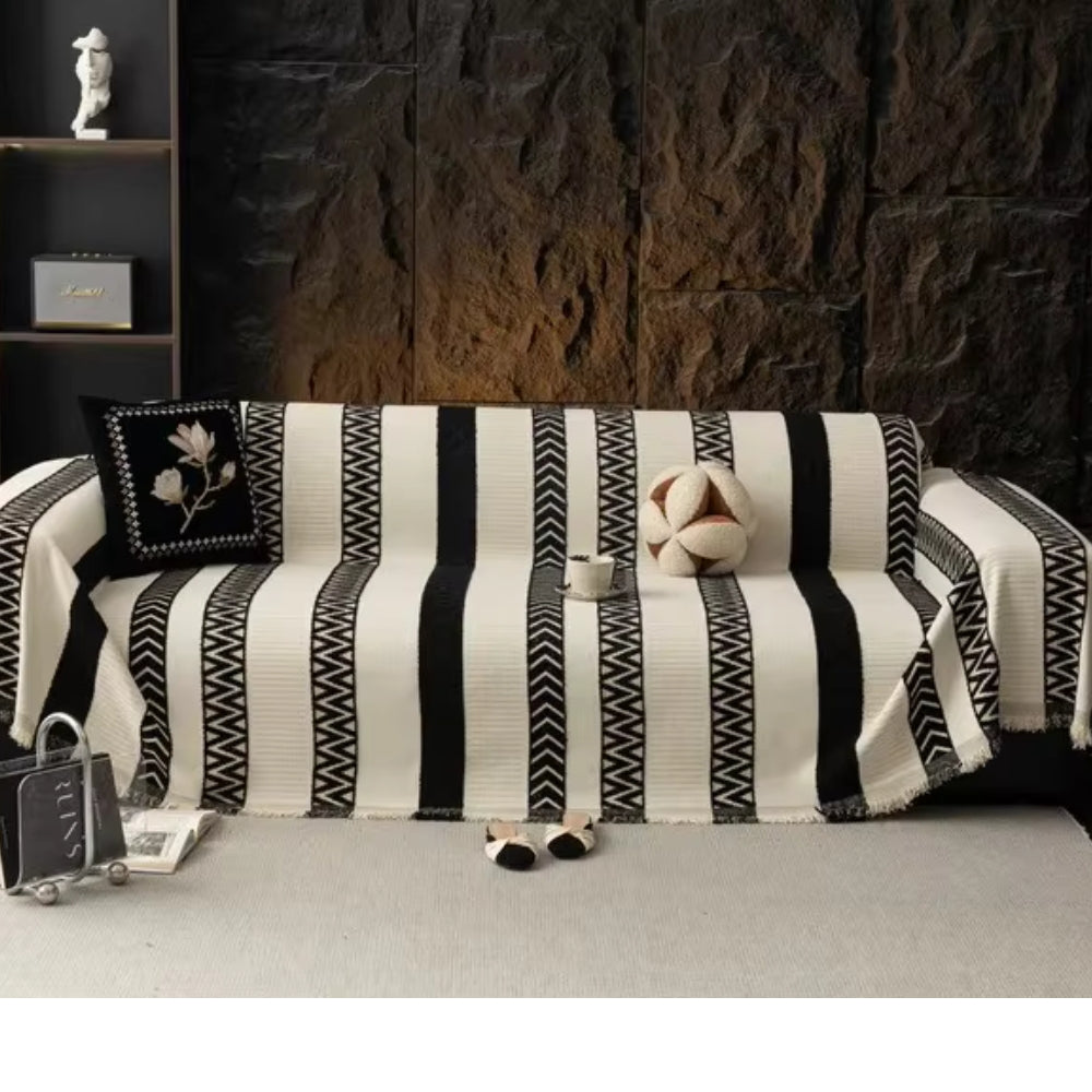 Skanto | Chevron-mønster Chenille-sofa trekk