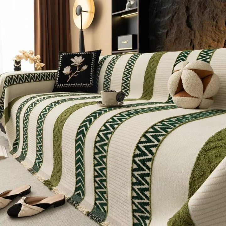 Skanto | Chevron-mønster Chenille-sofa trekk