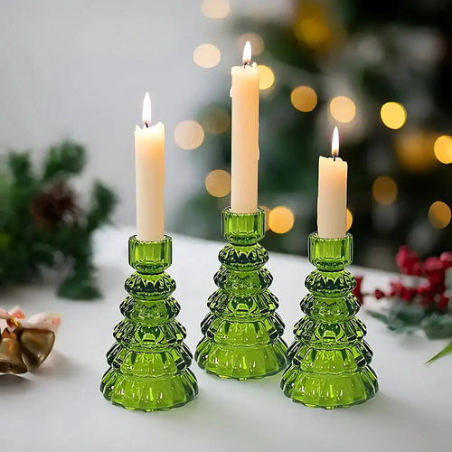 Skanto | LumiTree Glass-Lysestake Sett – 3-delt Tre-formet Borddekorasjon
