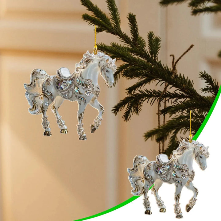 Skanto | Julehest Ornament Vintage Akryl Hengende Tredekorasjon