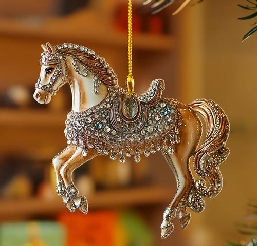 Skanto | Julehest Ornament Vintage Akryl Hengende Tredekorasjon