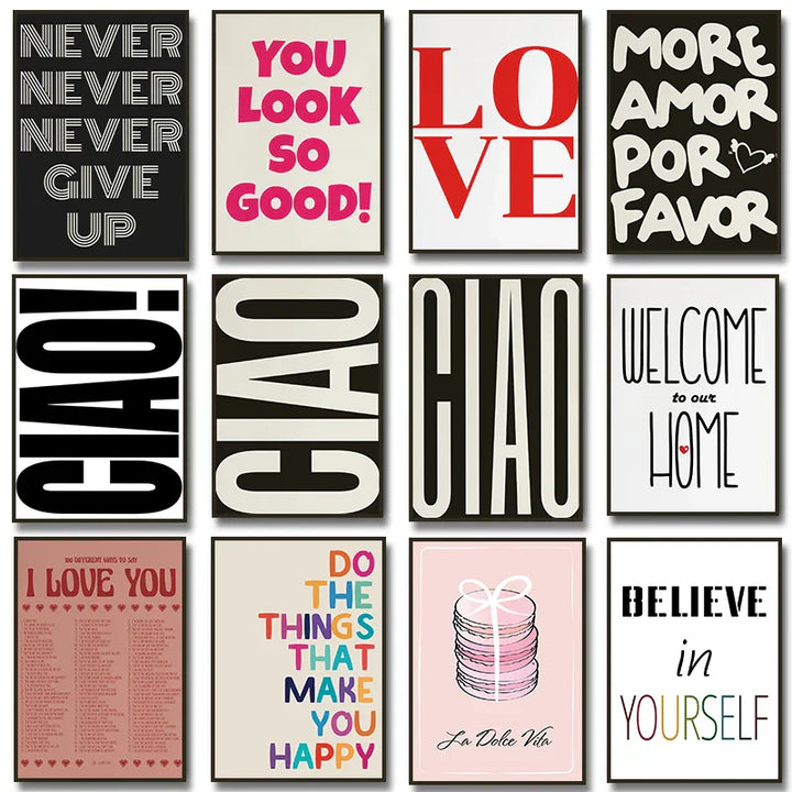 Ciao Plakat Veggkunst Kvalitetslerrettryk Enkle Frasebilder For Stue Soverom Kunst Vesentlige Inspirasjonsord For Moderne Liv | Skanto
