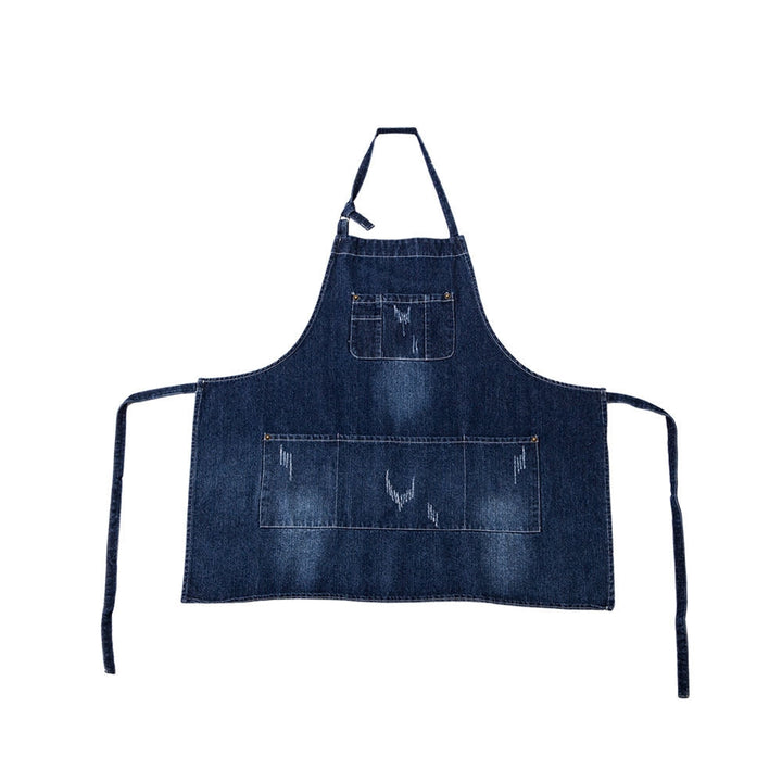 Skanto | Klassisk Blå Denim Lommer Forkle