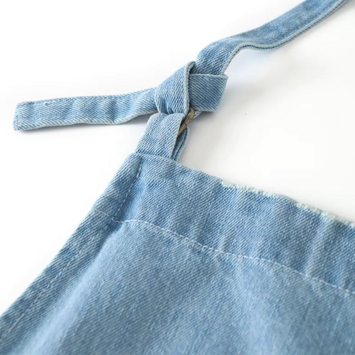 Skanto | Klassisk Blå Denim Lommer Forkle