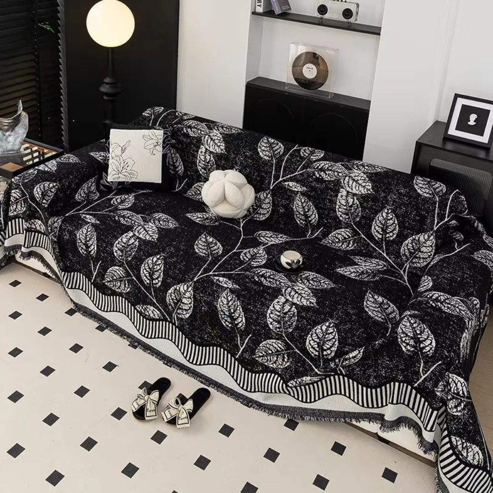 Skanto | Klassisk Chenille Blad Sofa Deksel