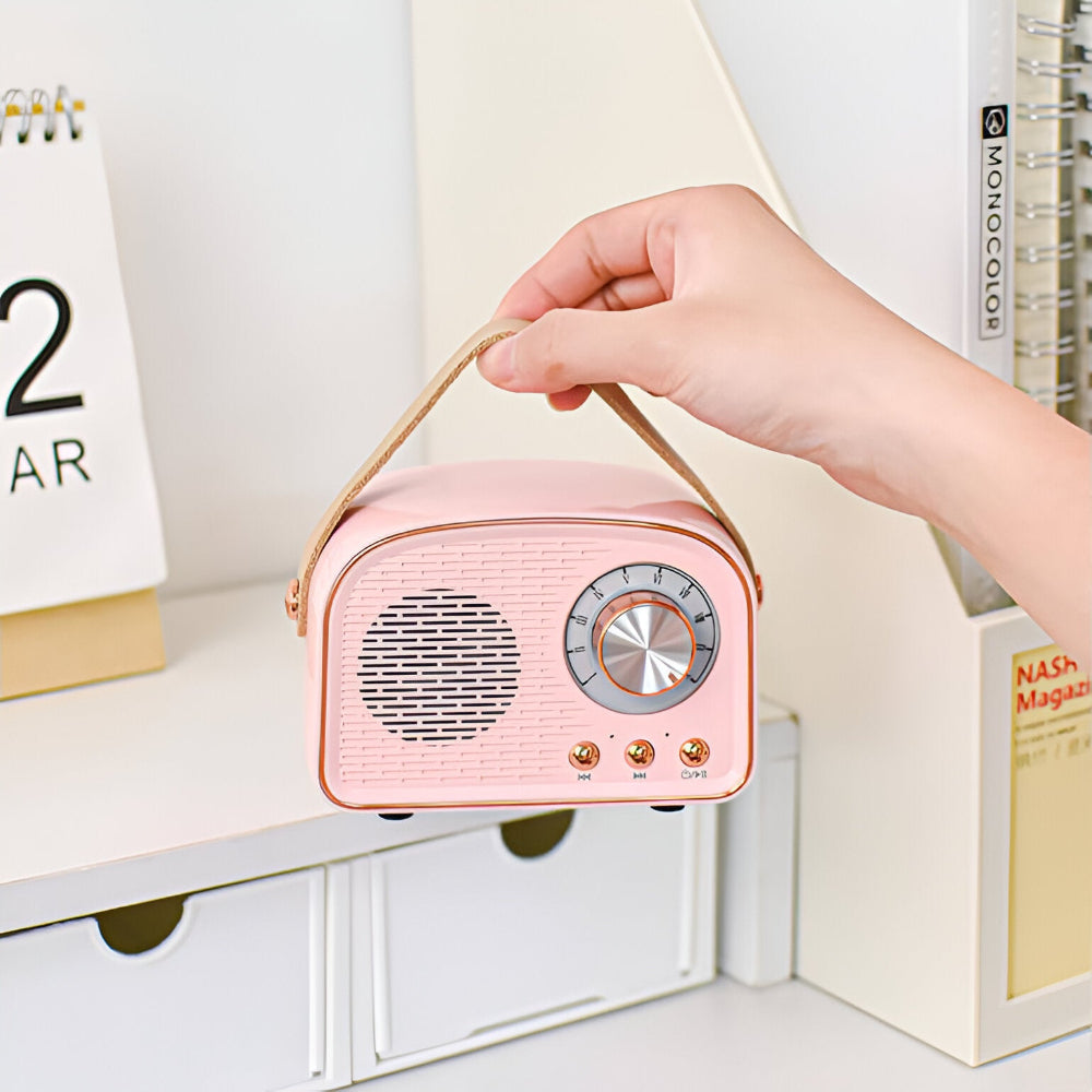 SoundRetro Bluetooth-høyttaler – Trådløs vintage-høyttaler med dyp lyd og retro design | Skanto