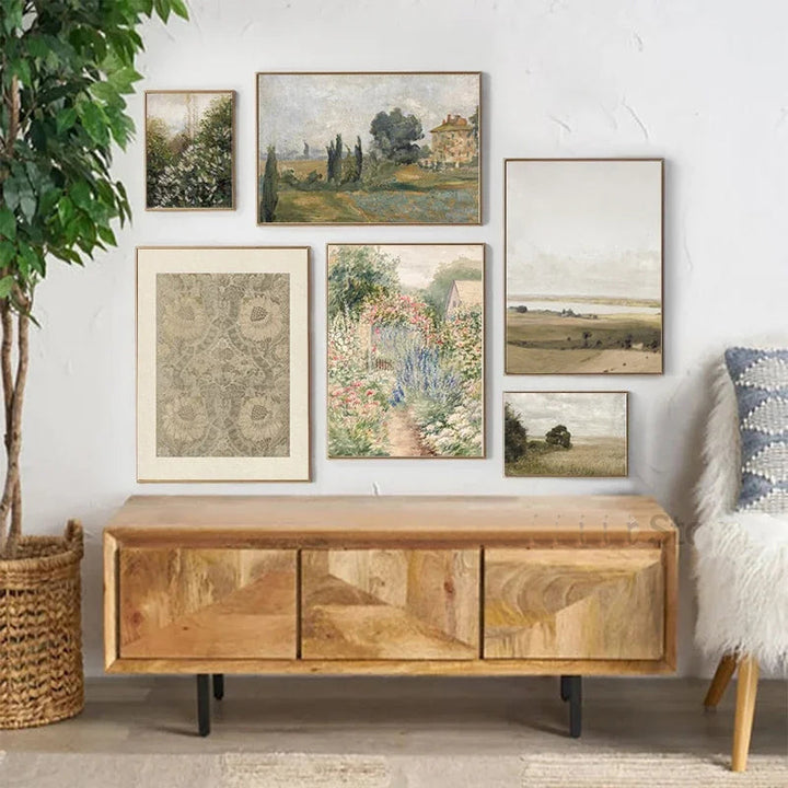 Klassiske vintage sommerlandskap fine kunst lerret utskrifter galleri veggkunst bilder for stue spisestue soverom kunst dekor | Skanto