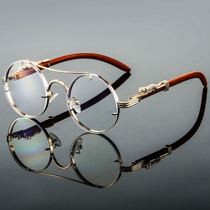 Skanto | Herre Oval Metall Retro Solbriller med UV-beskyttelse