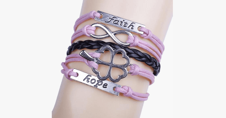 Skanto | Kløver Tro Håp Uendelig Armbånd