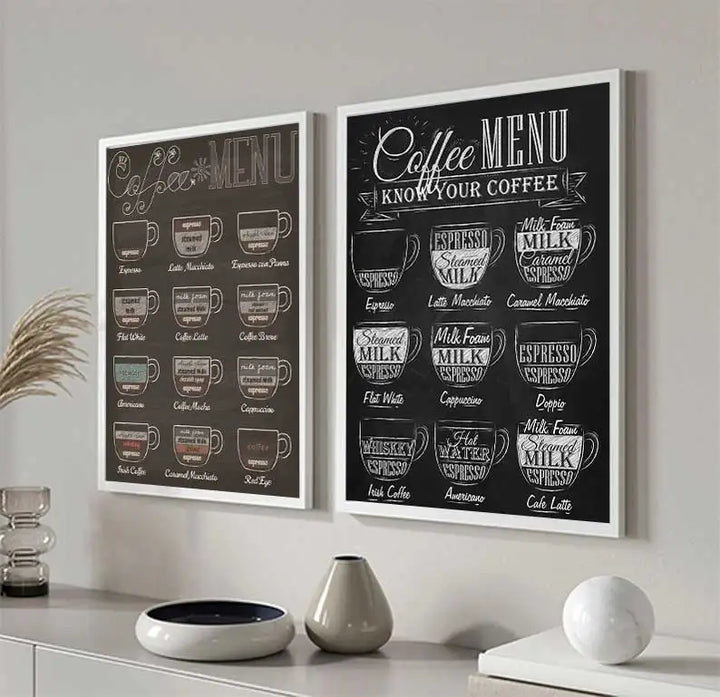 Kaffeekenner Veggkunst Fine Art Lerrettrykk Svart Hvit Kaffe Meny Plakat Bilder For Kjøkken Diner Kafé Kunst Dekor | Skanto