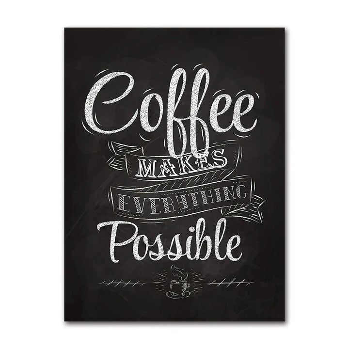Kaffeekenner Veggkunst Fine Art Lerrettrykk Svart Hvit Kaffe Meny Plakat Bilder For Kjøkken Diner Kafé Kunst Dekor | Skanto