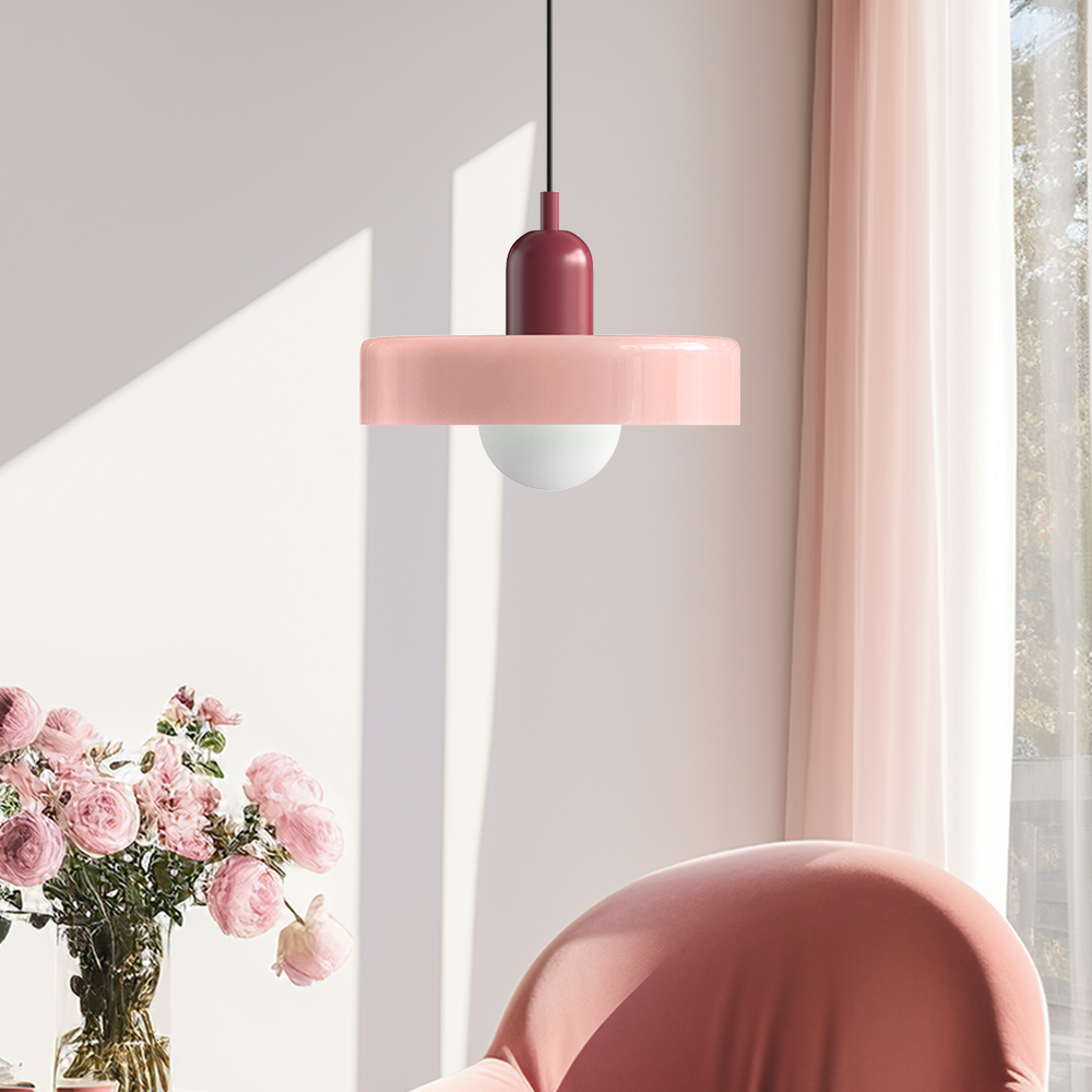 Fargerik Bauhaus-glass pendellampe – Moderne designlampe for stue og spisestue