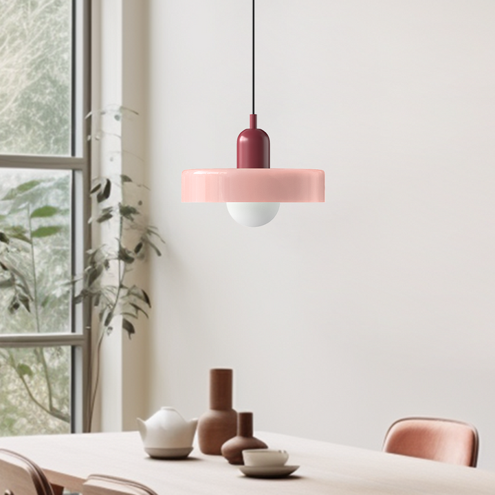 Fargerik Bauhaus-glass pendellampe – Moderne designlampe for stue og spisestue