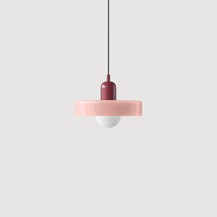 Bunte Glas-Pendelleuchte im Bauhaus-Stil