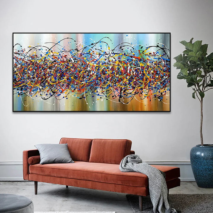 Fargede Kaos Fargeklatt Abstrakt Veggkunst Fin Kunst Lærredstrykk Bilde For Moderne Leilighet Stue Hjemmekontor Hotell Dekor | Skanto