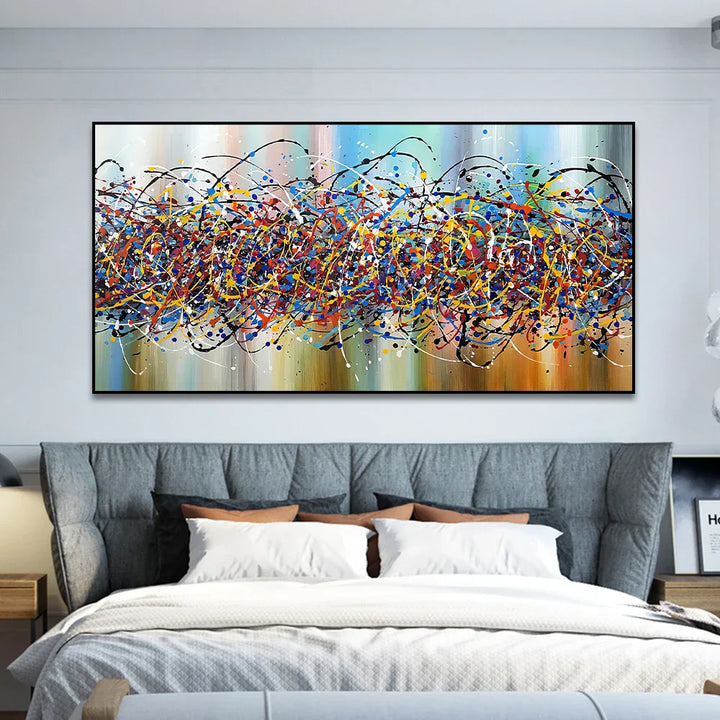 Fargede Kaos Fargeklatt Abstrakt Veggkunst Fin Kunst Lærredstrykk Bilde For Moderne Leilighet Stue Hjemmekontor Hotell Dekor | Skanto