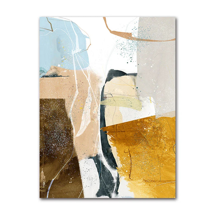 Fargede jordiske toner nordisk geomorf abstrakt veggkunst fine kunsttrykk moderne kunst for stue spisestue bilder for skandinavisk interiør | Skanto