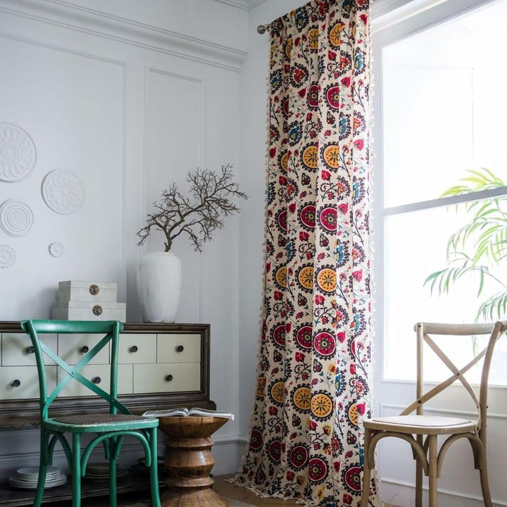 Skanto | Boho Fargehjul Bloom Kuleramme Gardin