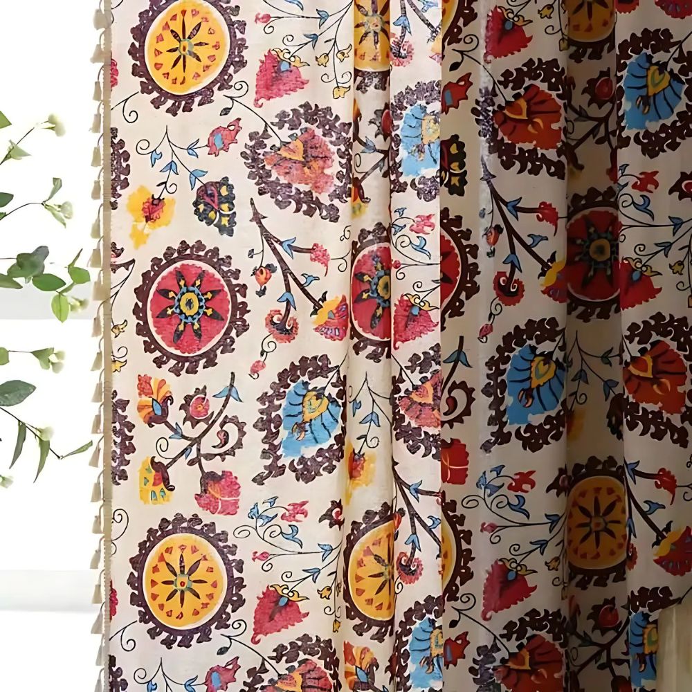 Skanto | Boho Fargehjul Bloom Kuleramme Gardin