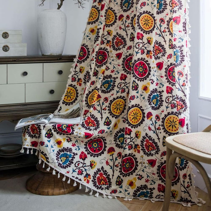 Skanto | Boho Fargehjul Bloom Kuleramme Gardin