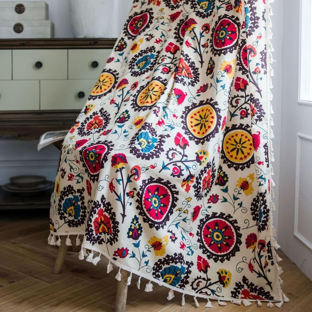 Skanto | Boho Fargehjul Bloom Kuleramme Gardin