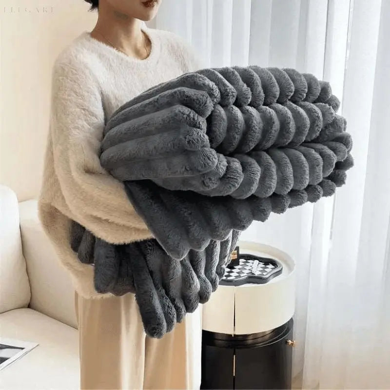 Skanto | CozyFleece Plysjteppe Mykt Varmt Slumreteppe