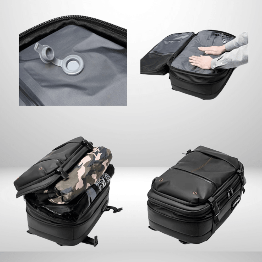 Skanto | CompriBag – Plassbesparende vakuum reise ryggsekk med utvidbar kapasitet (25L–60L)