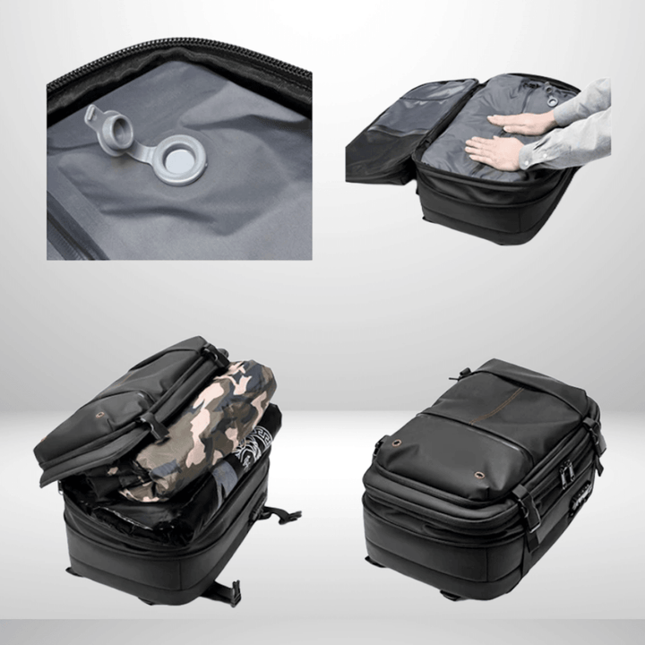 Skanto | CompriBag – Plassbesparende vakuum reise ryggsekk med utvidbar kapasitet (25L–60L)