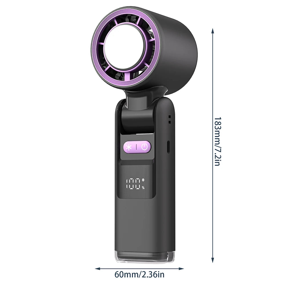 HandyFan Pro - Bærbar Sammenleggbar Vifte med Digital Skjerm og 4000mAh Batteri | Skanto
