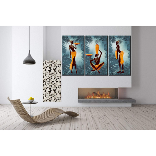 Festlig afrikansk kvinneprint - lerret veggkunst maleri