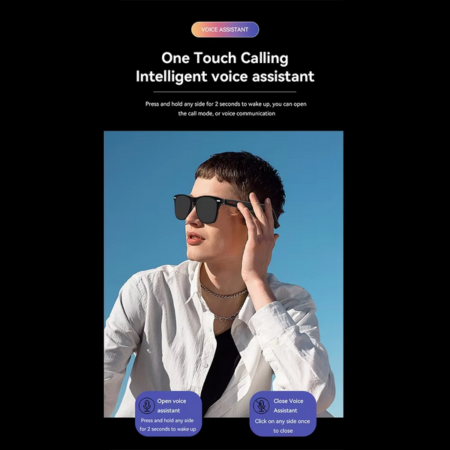 Skanto | Smarte audio solbriller med berøringskontroll, AI stemmeassistent og UV-beskyttelse