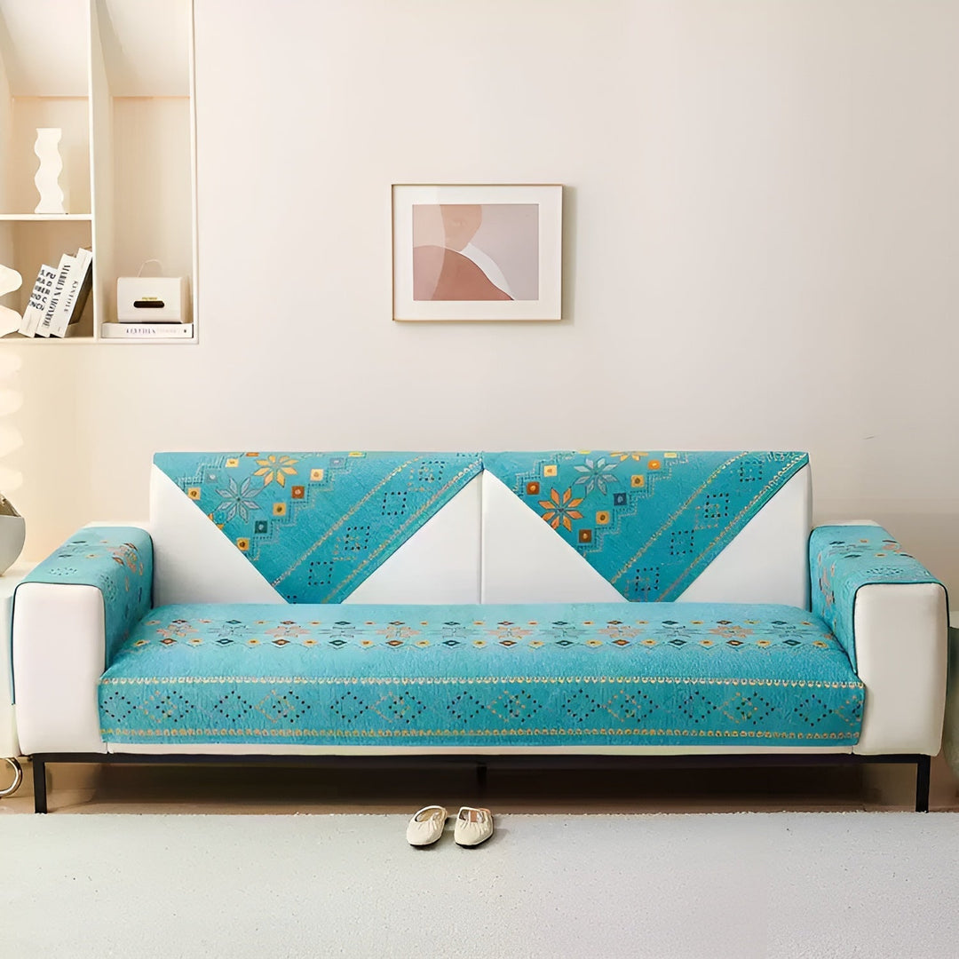 Boho Style Sofa Cover – Elastisk & Brukbar Hele Året | Beskytter og Gir Et Nytt Utseende | Skanto