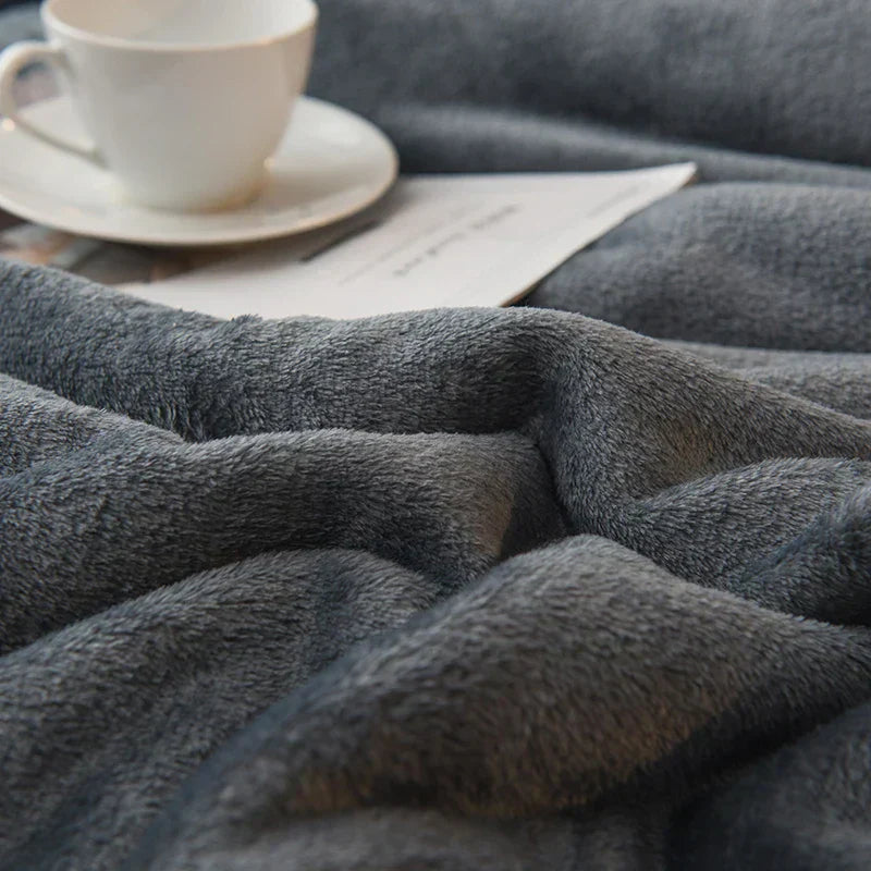 Skanto | CozyNest Vendbar Ullteppe – Flanell & Cashmere Varmt Teppe for Vinter