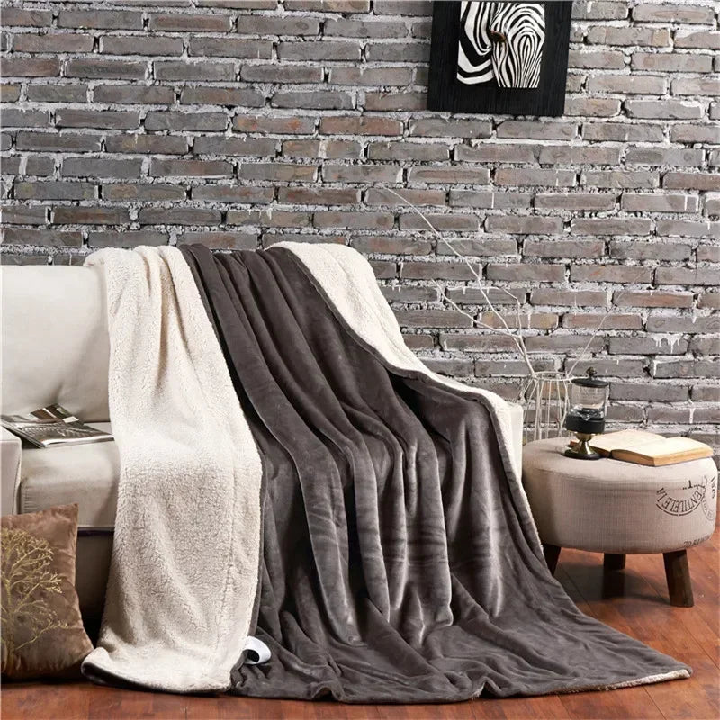 Skanto | CozyNest Vendbar Ullteppe – Flanell & Cashmere Varmt Teppe for Vinter