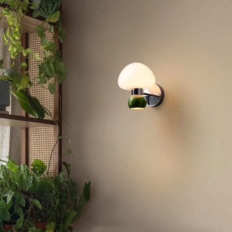 Skanto | Cream Colored Glass Mushroom Wall Lamp