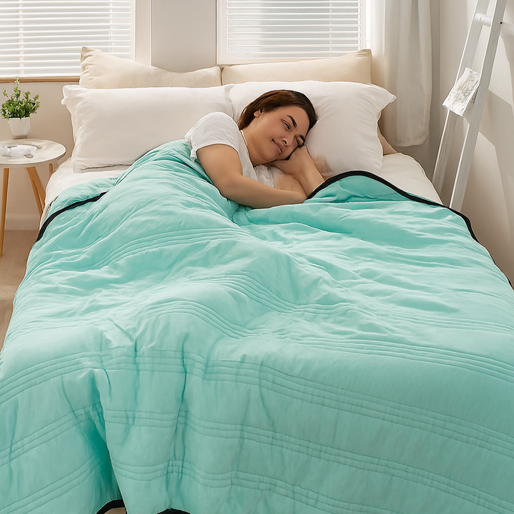 Skanto | Sommer Lett Quilt Solid Farge Helårs Comforter for Dobbeltseng