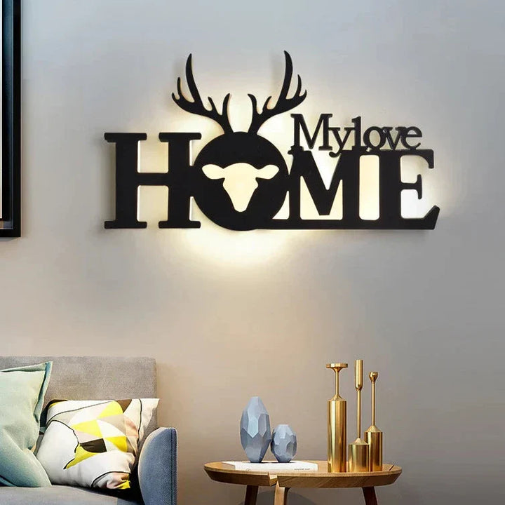 Moderne LED-bokstavlampe for veggmontering – dekorativt lys for stue og kontor | Skanto