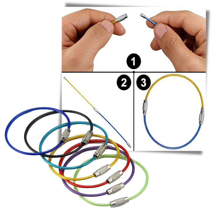 Pakke med fleksible nøkkelringer