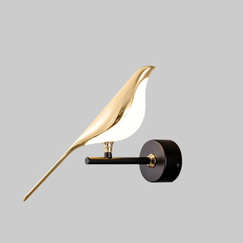 Moderne Fuglevegglampe Gull - Minimalistisk Vegglampe for Dekorativ Belysning | Skanto