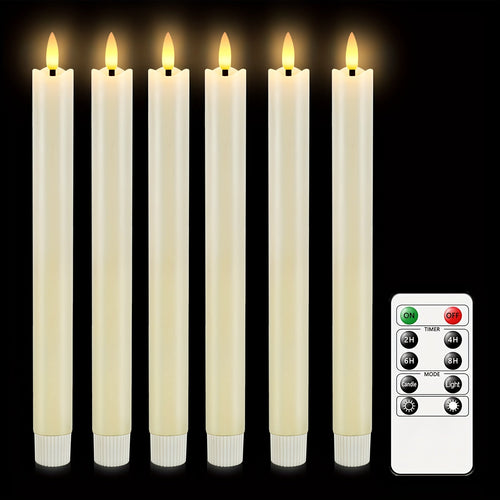 Skanto | CandleLuxe – 6 LED taperlys med fjernkontroll for luksuriøs eventbelysning