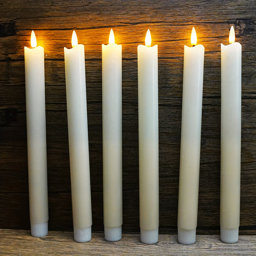 Skanto | CandleLuxe – 6 LED taperlys med fjernkontroll for luksuriøs eventbelysning