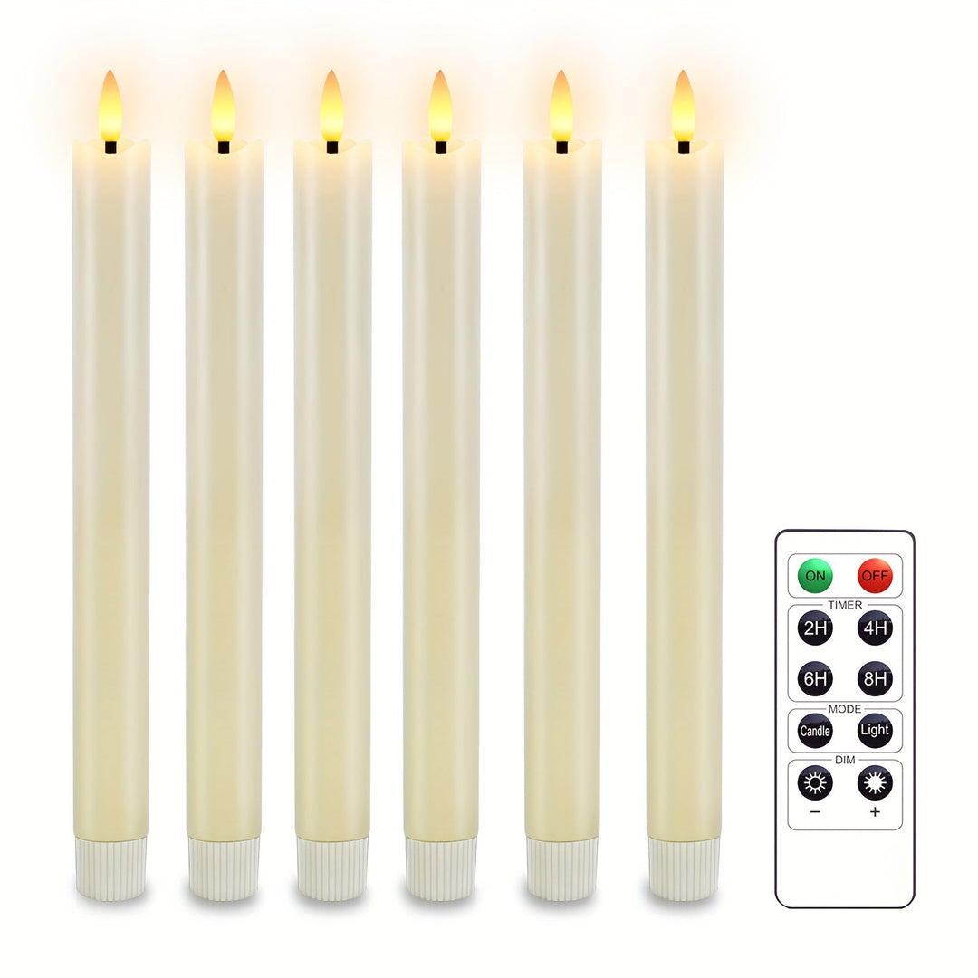 Skanto | CandleLuxe – 6 LED taperlys med fjernkontroll for luksuriøs eventbelysning