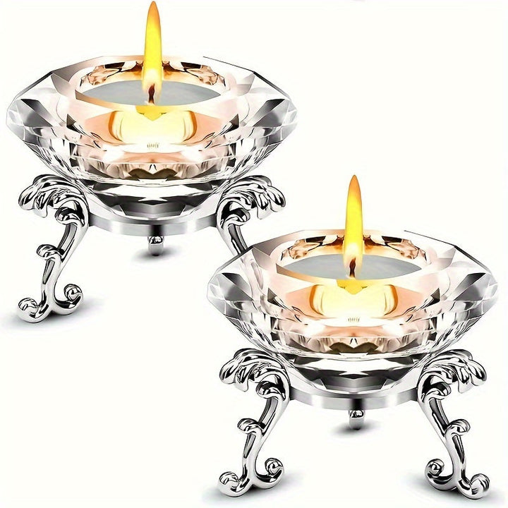 Skanto | RadiantCrystal - Transparent europeisk lysestake sett