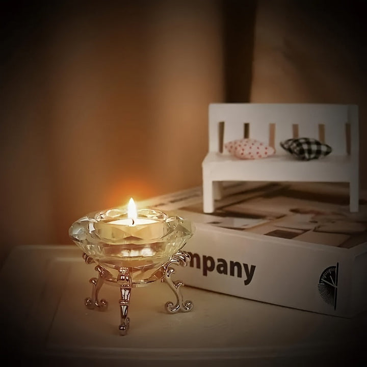 Skanto | RadiantCrystal - Transparent europeisk lysestake sett
