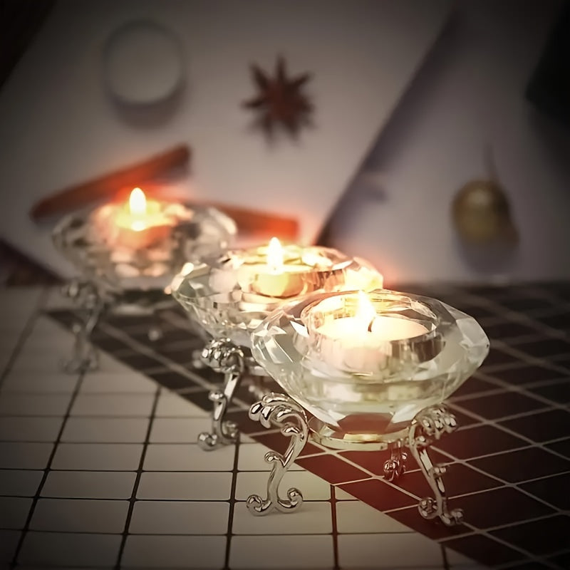 Skanto | RadiantCrystal - Transparent europeisk lysestake sett