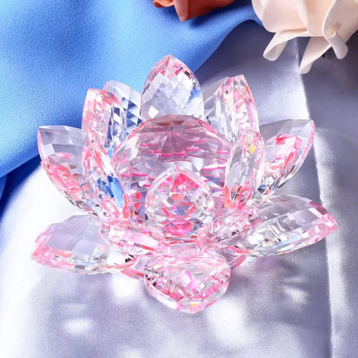 Skanto | Krystall Lotusblomst Figur Hjem Bryllupsdekorasjon Glasskunst Samling Papirvekt Kontorbord Smykker Souvenir Gaver