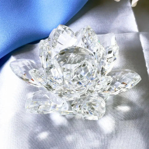 Skanto | Krystall Lotusblomst Figur Hjem Bryllupsdekorasjon Glasskunst Samling Papirvekt Kontorbord Smykker Souvenir Gaver