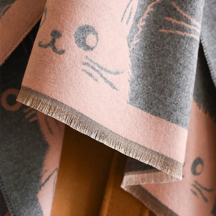 Skanto | Søt katt Jacquard vinter skjerf