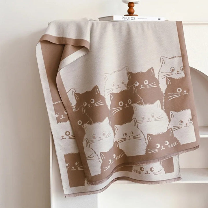 Skanto | Søt katt Jacquard vinter skjerf